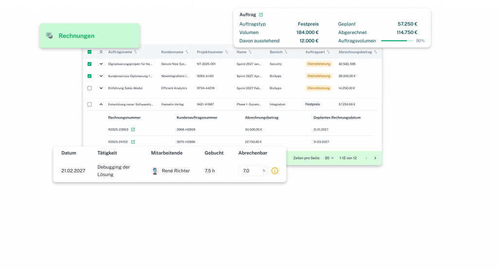 Mock Up Screens Senzavi Rechnungen
